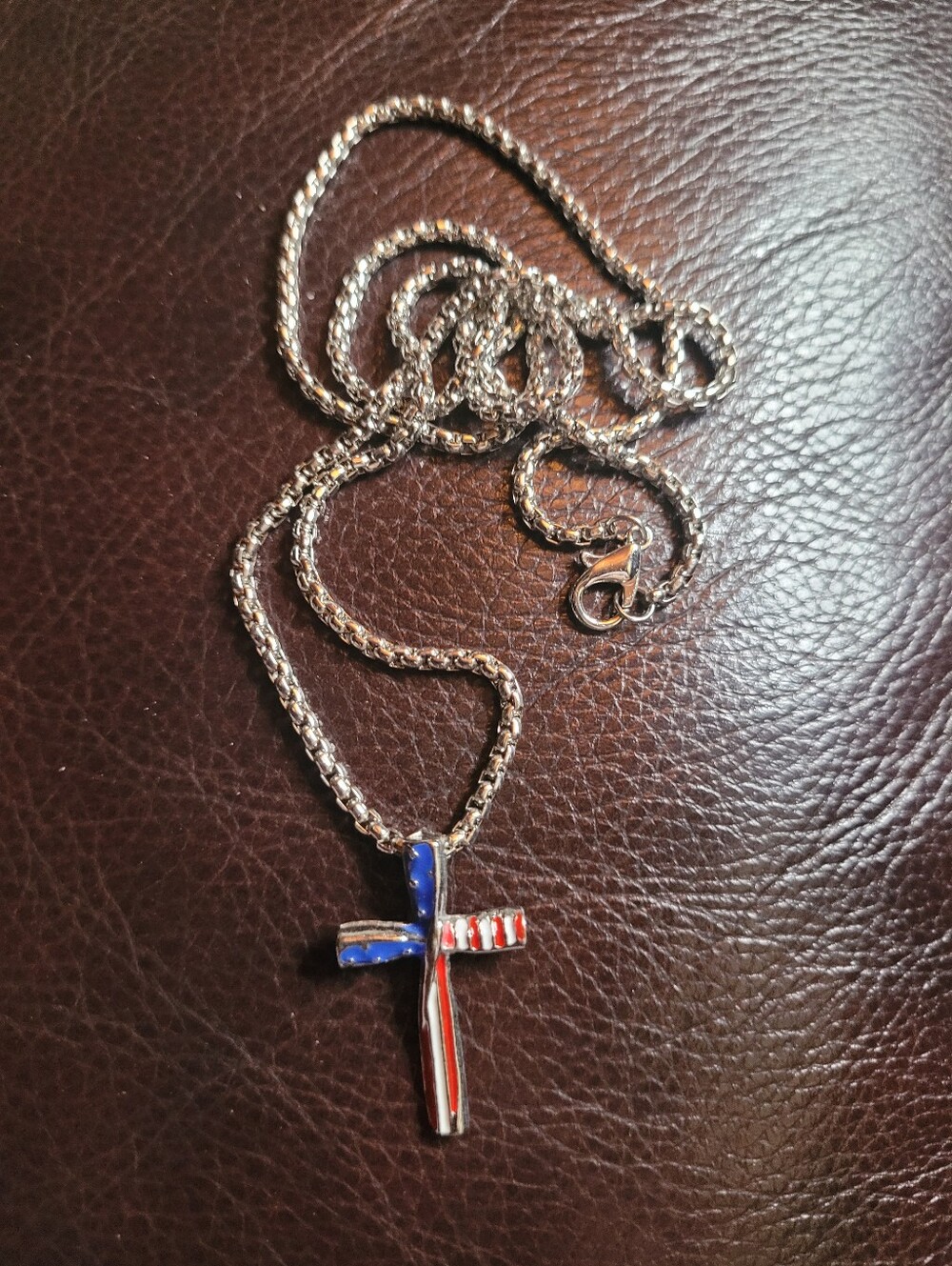Patroitic Cross Necklace With A 23" Chain (RC5)